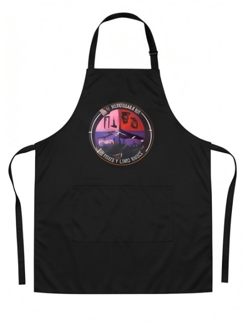 Delantal negro personalizado con bordado