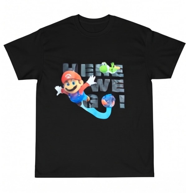 Camiseta negra personalizada con estampado DTF