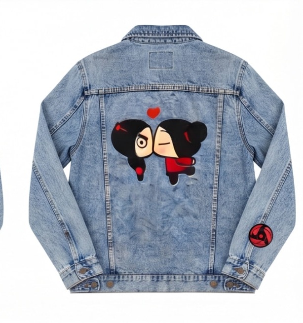 Chaqueta de mezclilla con diseño estampado
